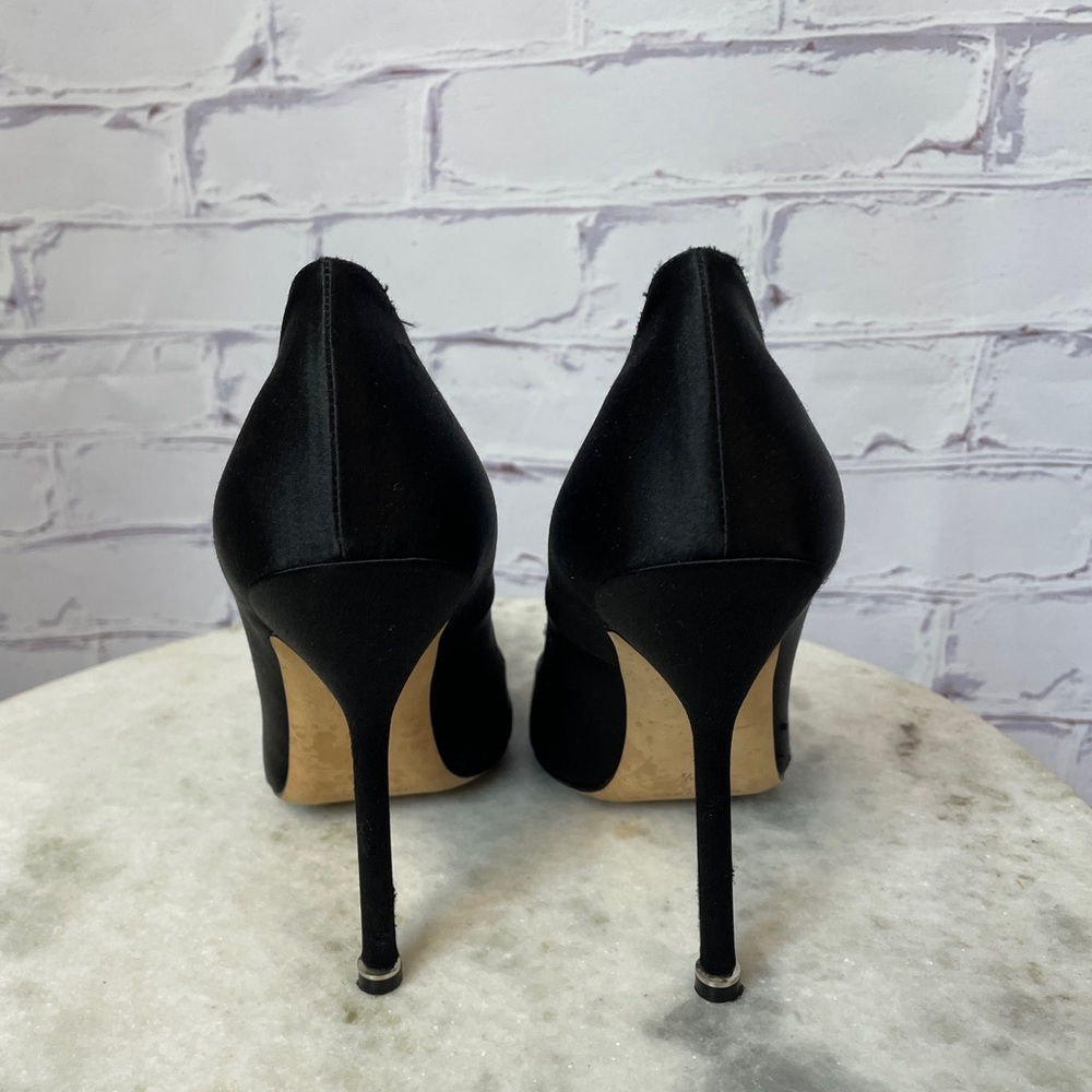 Manolo Blahnik Black Heels with Crystal Buckle - Picture 6 of 12